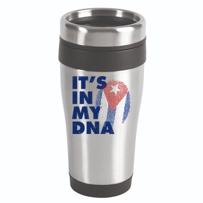 Cuba It's In My DNA Cuban Flag Fingerprint 16oz Travel Tumbler