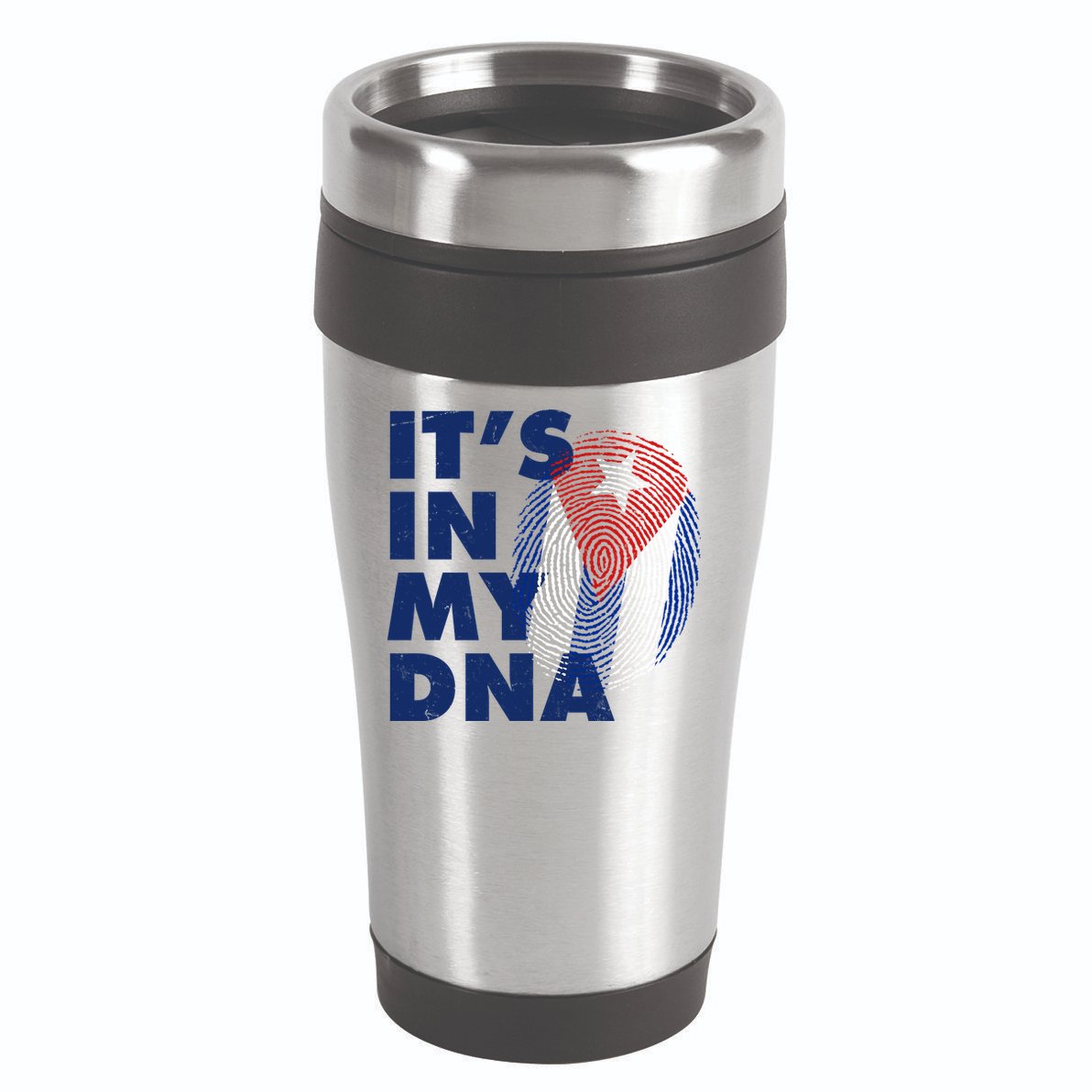 Cuba It's In My DNA Cuban Flag Fingerprint 16oz Travel Tumbler
