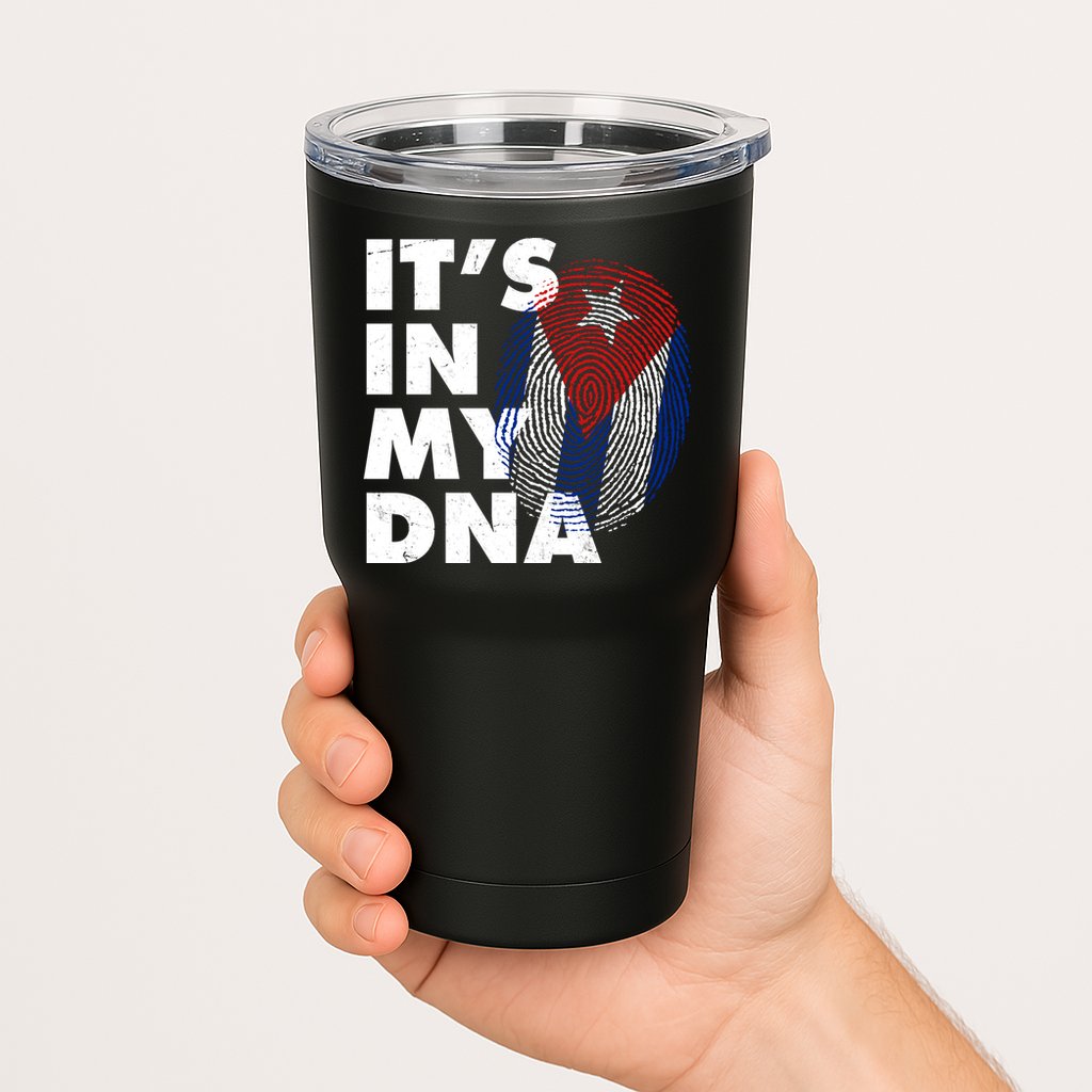 Cuba It's In My DNA Cuban Flag Fingerprint Tumbler