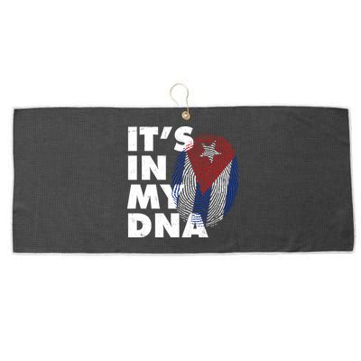 Cuba It's In My DNA Cuban Flag Fingerprint Large Microfiber Waffle Golf Towel