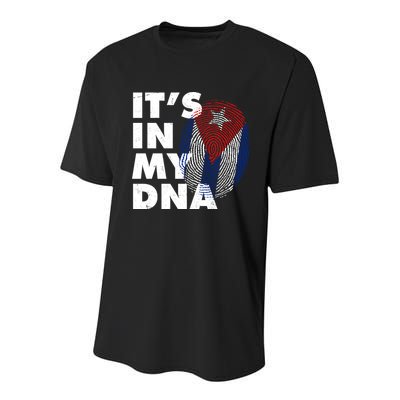 Cuba It's In My DNA Cuban Flag Fingerprint Youth Performance Sprint T-Shirt