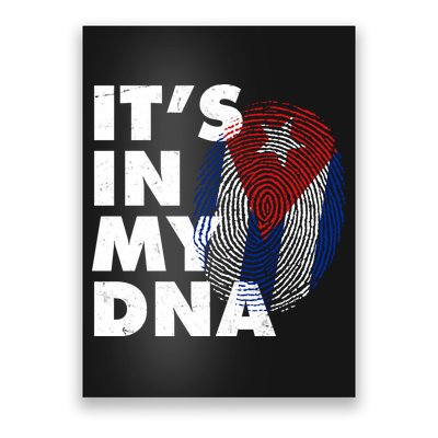 Cuba It's In My DNA Cuban Flag Fingerprint Poster