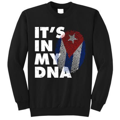 Cuba It's In My DNA Cuban Flag Fingerprint Tall Sweatshirt