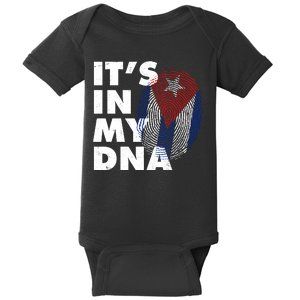 Cuba It's In My DNA Cuban Flag Fingerprint Baby Bodysuit