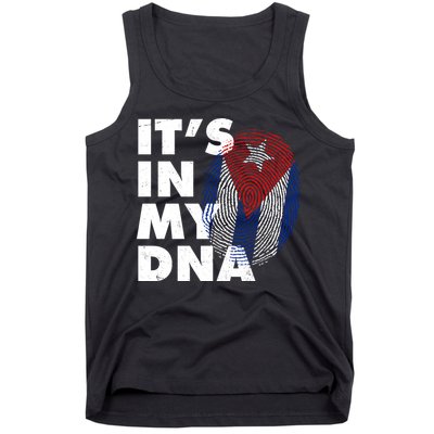 Cuba It's In My DNA Cuban Flag Fingerprint Tank Top