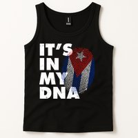 Cuba It's In My DNA Cuban Flag Fingerprint Tank Top