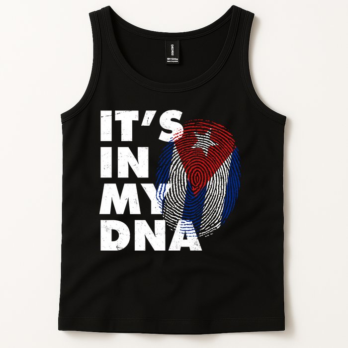 Cuba It's In My DNA Cuban Flag Fingerprint Tank Top