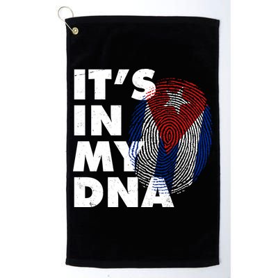 Cuba It's In My DNA Cuban Flag Fingerprint Golf Towel