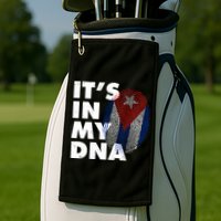 Cuba It's In My DNA Cuban Flag Fingerprint Golf Towel