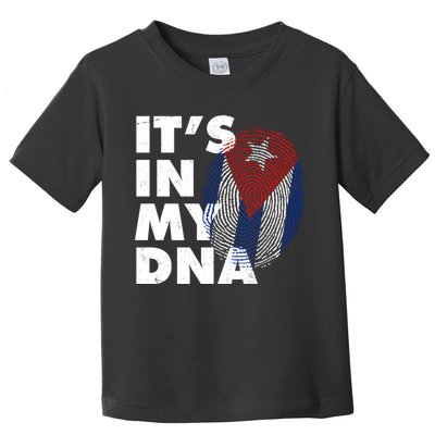 Cuba It's In My DNA Cuban Flag Fingerprint Toddler T-Shirt