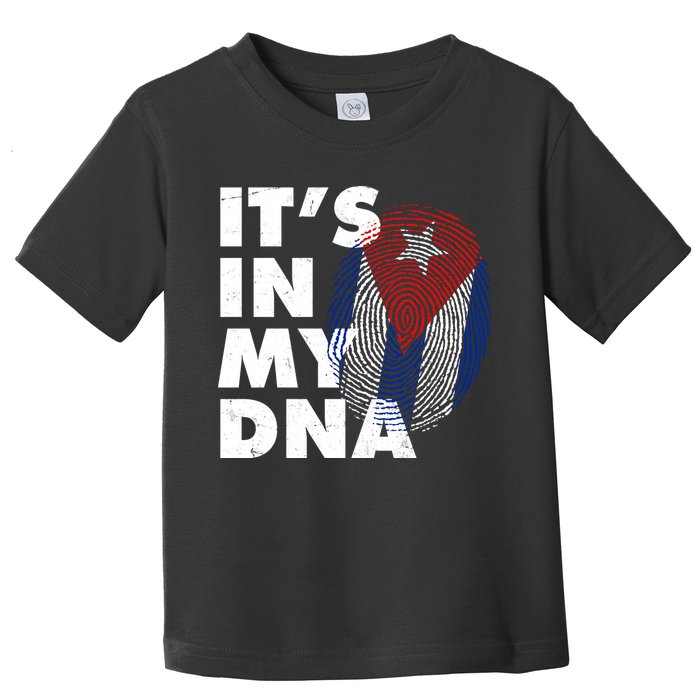 Cuba It's In My DNA Cuban Flag Fingerprint Toddler T-Shirt
