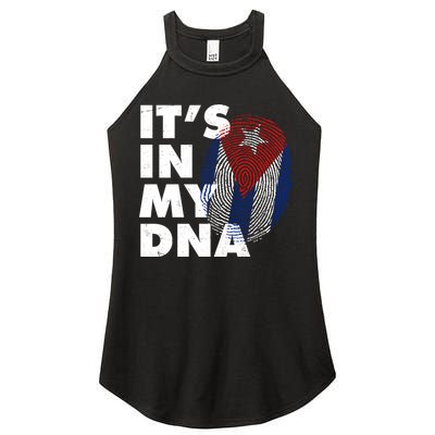 Cuba It's In My DNA Cuban Flag Fingerprint Women's Perfect Tri Rocker Tank