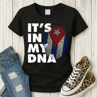 Cuba It's In My DNA Cuban Flag Fingerprint Womens T-Shirt