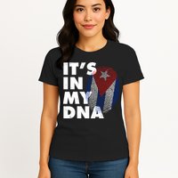 Cuba It's In My DNA Cuban Flag Fingerprint Womens T-Shirt