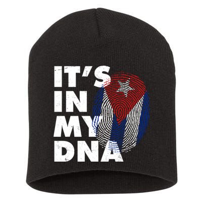 Cuba It's In My DNA Cuban Flag Fingerprint Short Acrylic Beanie
