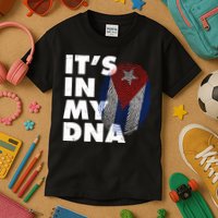 Cuba It's In My DNA Cuban Flag Fingerprint Kids T-Shirt