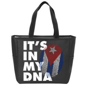 Cuba It's In My DNA Cuban Flag Fingerprint Zip Tote Bag