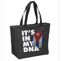 Cuba It's In My DNA Cuban Flag Fingerprint Zip Tote Bag