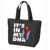 Cuba It's In My DNA Cuban Flag Fingerprint Zip Tote Bag
