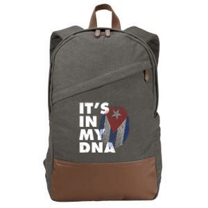 Cuba It's In My DNA Cuban Flag Fingerprint Cotton Canvas Backpack