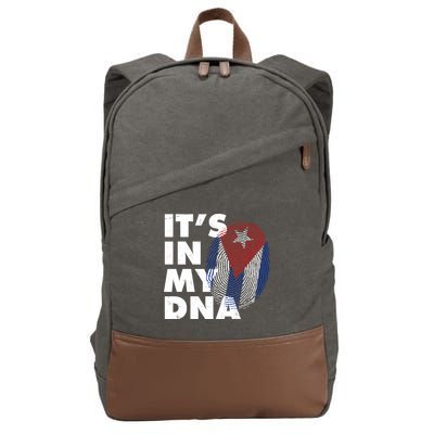 Cuba It's In My DNA Cuban Flag Fingerprint Cotton Canvas Backpack