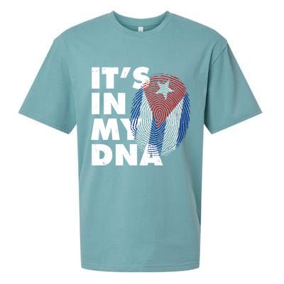 Cuba It's In My DNA Cuban Flag Fingerprint Sueded Cloud Jersey T-Shirt