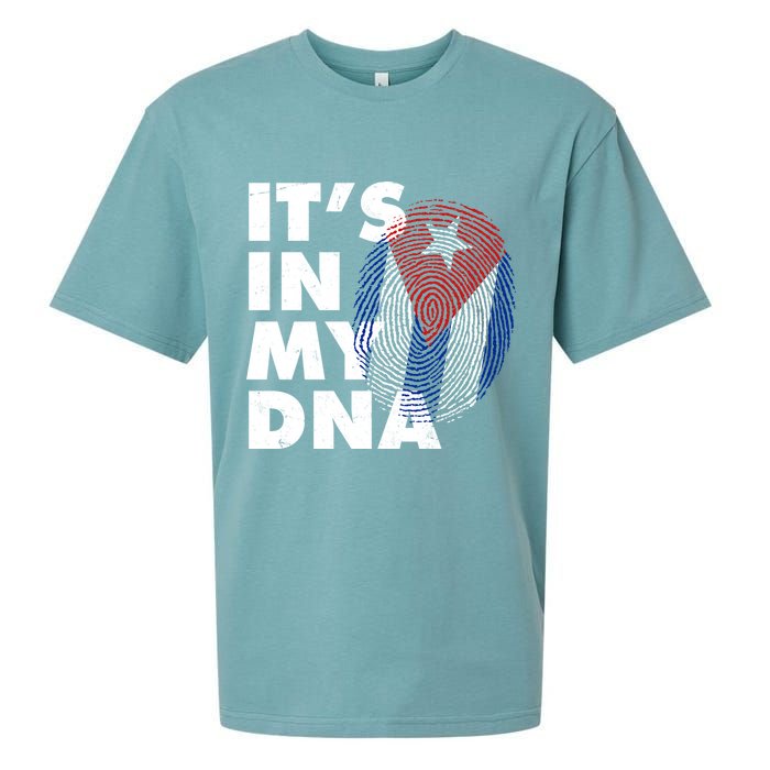 Cuba It's In My DNA Cuban Flag Fingerprint Sueded Cloud Jersey T-Shirt