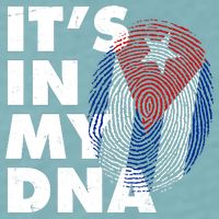 Cuba It's In My DNA Cuban Flag Fingerprint Sueded Cloud Jersey T-Shirt