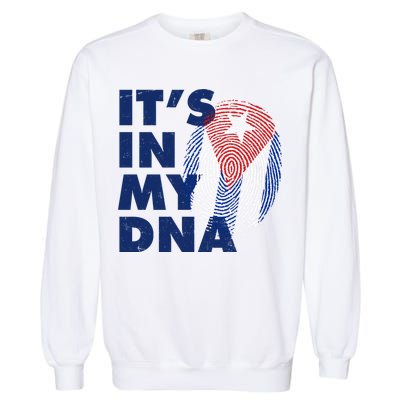 Cuba It's In My DNA Cuban Flag Fingerprint Garment-Dyed Sweatshirt