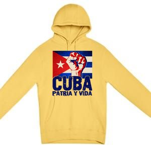 Cuba Patria Y Vida Cuban Flag Protest Fist Premium Pullover Hoodie