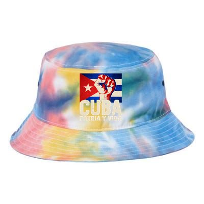 Cuba Patria Y Vida Cuban Flag Protest Fist Tie Dye Newport Bucket Hat