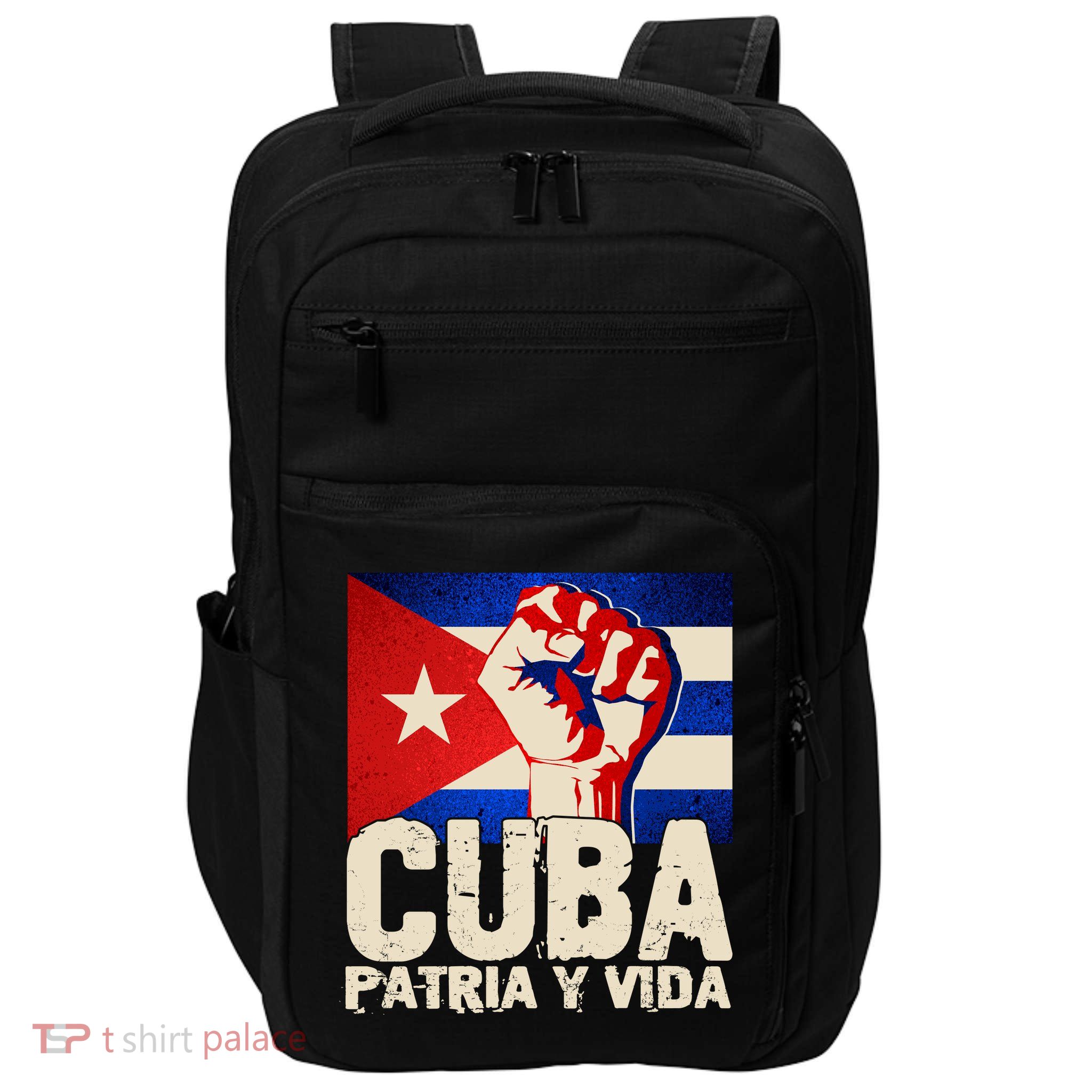 Cuba Patria Y Vida Cuban Flag Protest Fist Impact Tech Backpack