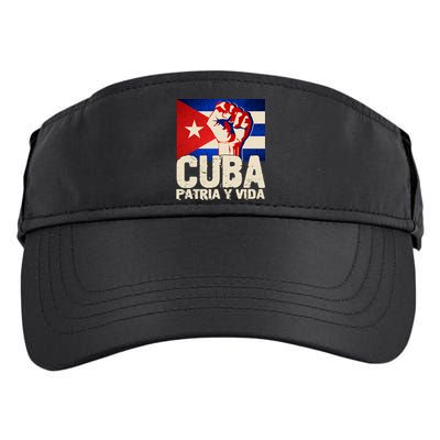 Cuba Patria Y Vida Cuban Flag Protest Fist Adult Drive Performance Visor