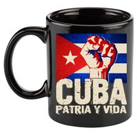 Cuba Patria Y Vida Cuban Flag Protest Fist 11oz C Handle Ceramic Mug