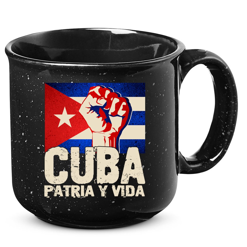 Cuba Patria Y Vida Cuban Flag Protest Fist 15oz Campfire Ceramic Mug