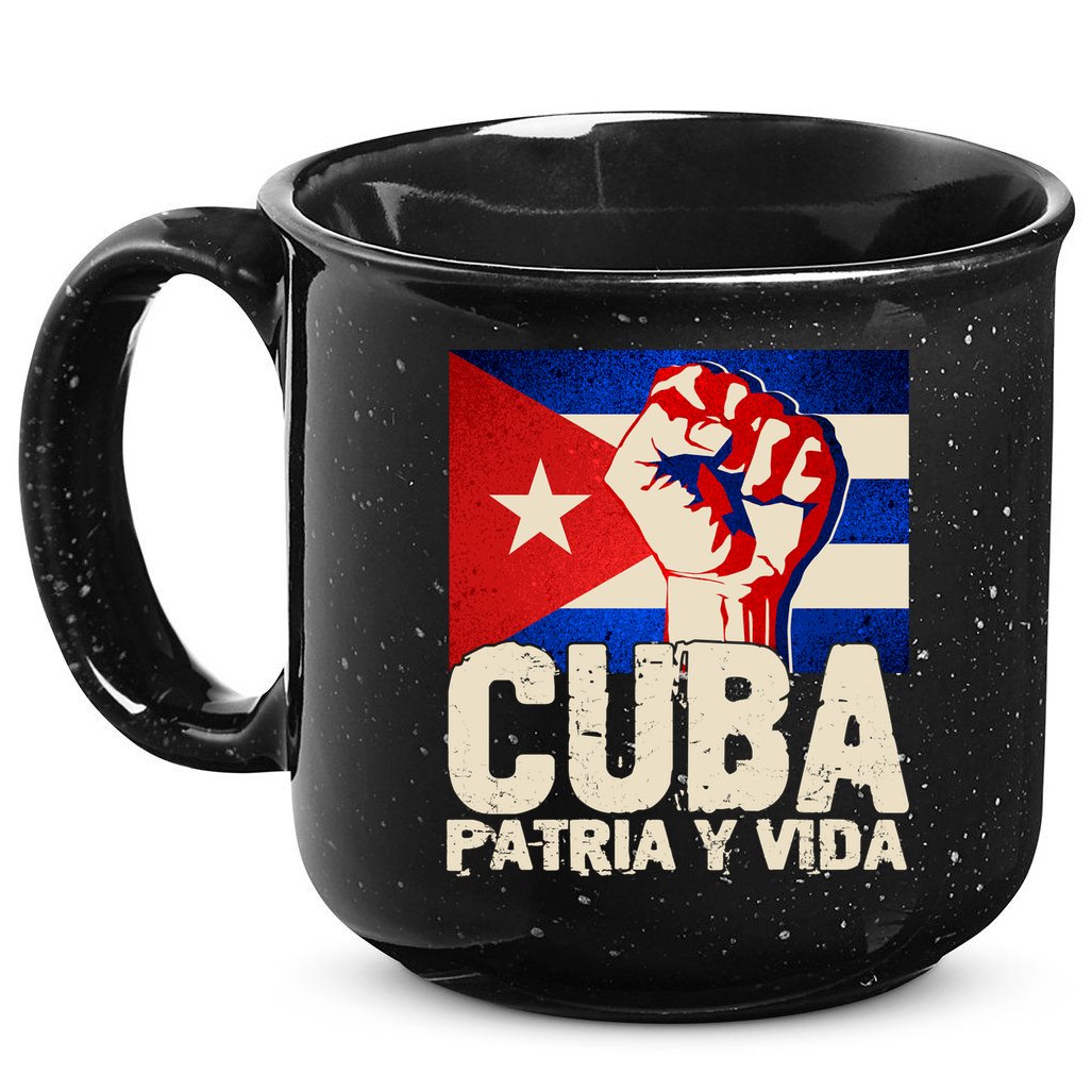 Cuba Patria Y Vida Cuban Flag Protest Fist 15oz Campfire Ceramic Mug