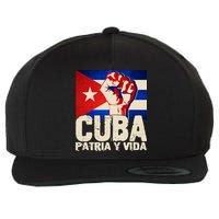 Cuba Patria Y Vida Cuban Flag Protest Fist Wool Snapback Cap