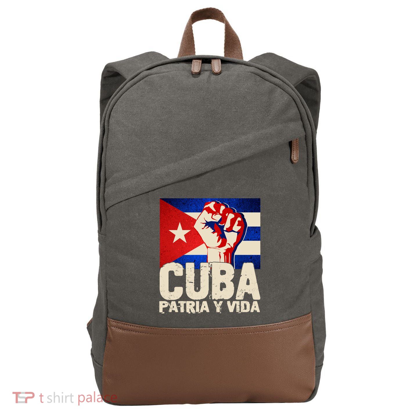 Cuba Patria Y Vida Cuban Flag Protest Fist Cotton Canvas Backpack