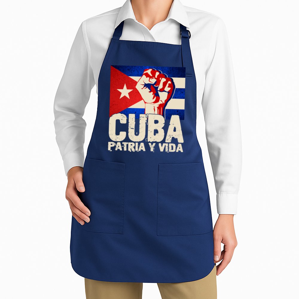 Cuba Patria Y Vida Cuban Flag Protest Fist Apron