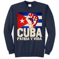 Cuba Patria Y Vida Cuban Flag Protest Fist Sweatshirt