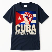 Cuba Patria Y Vida Cuban Flag Protest Fist Tall T-Shirt