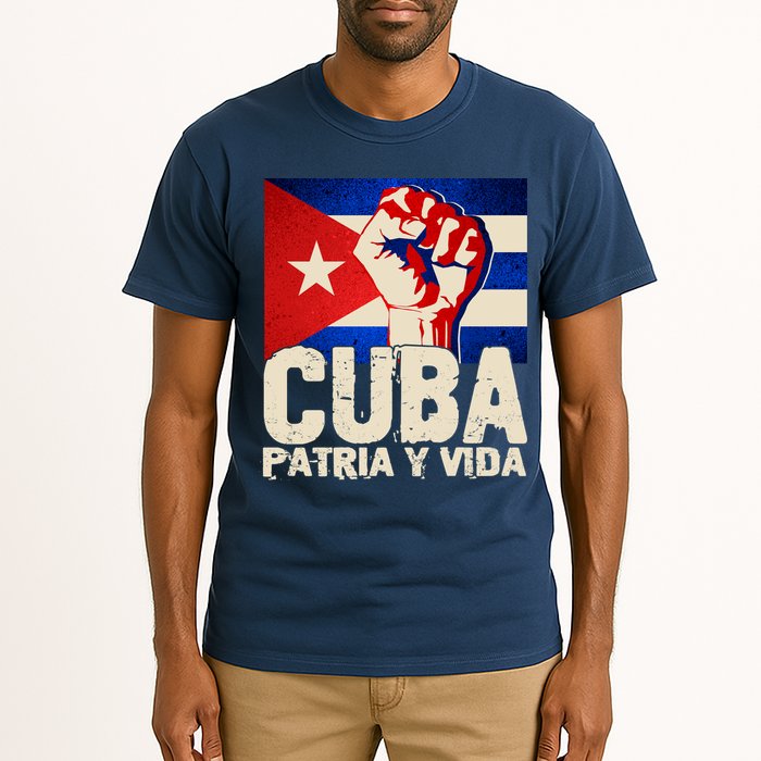Cuba Patria Y Vida Cuban Flag Protest Fist Tall T-Shirt