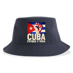 Cuba Patria Y Vida Cuban Flag Protest Fist Sustainable Bucket Hat