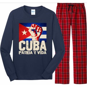 Cuba Patria Y Vida Cuban Flag Protest Fist Long Sleeve Pajama Set