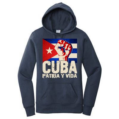 Cuba Patria Y Vida Cuban Flag Protest Fist Women's Pullover Hoodie