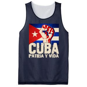 Cuba Patria Y Vida Cuban Flag Protest Fist Mesh Reversible Basketball Jersey Tank