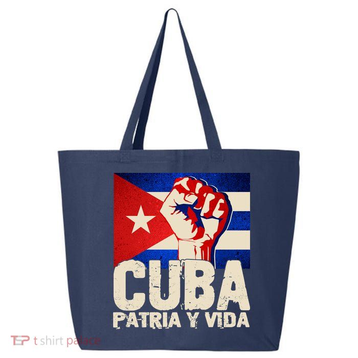 Cuba Patria Y Vida Cuban Flag Protest Fist 25L Jumbo Tote