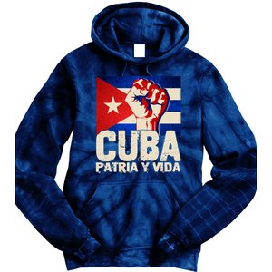 Cuba Patria Y Vida Cuban Flag Protest Fist Tie Dye Hoodie