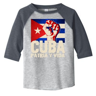 Cuba Patria Y Vida Cuban Flag Protest Fist Toddler Fine Jersey T-Shirt