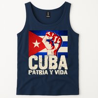 Cuba Patria Y Vida Cuban Flag Protest Fist Tank Top